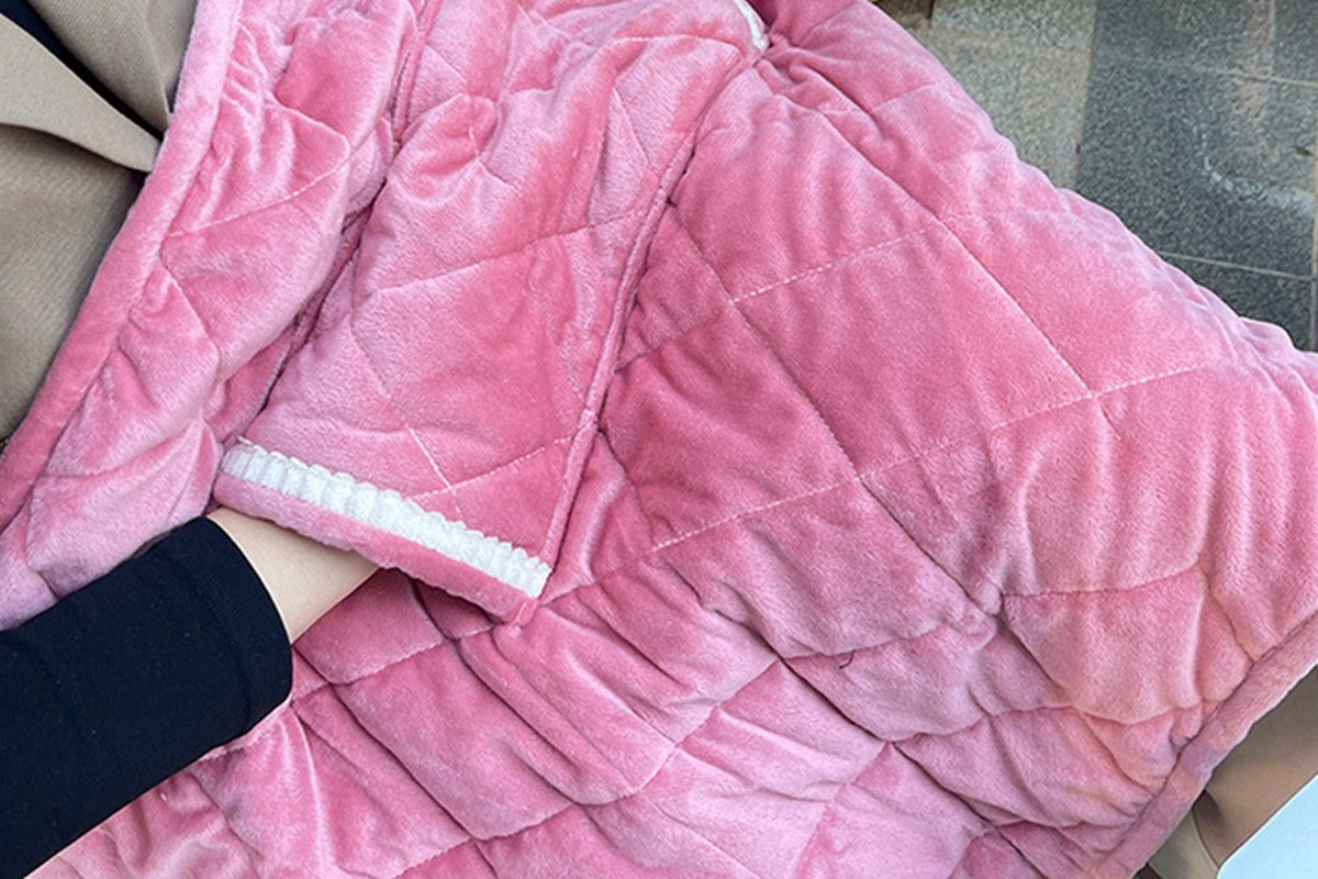 USB Heating Pad Portable 5V Heated Travel Blanket Pads For Car Airplane-Pink