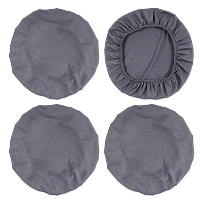 4 Piece Stretch Removable Dining Chair Seat Cushion Slipcovers - Grey