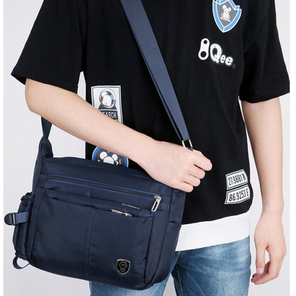 Water-Resistant Messenger Bag for Men Lightweight Travel Crossbody Sling Bag-Dark Blue