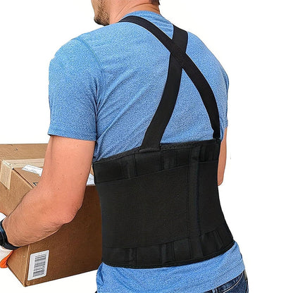 Adjustable Back Support Belt with Elastic Straps for Work Sports