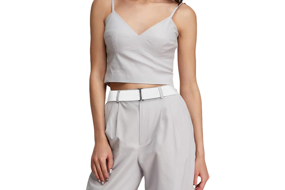 2Pcs Women Adjustable Stretch Belt Invisible Elastic Waistband for Pants Jeans Dresses-White