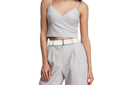 2Pcs Women Adjustable Stretch Belt Invisible Elastic Waistband for Pants Jeans Dresses-White