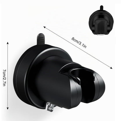 Adjustable Vacuum Suction Shower Head Holder with No Drill Mount - Black