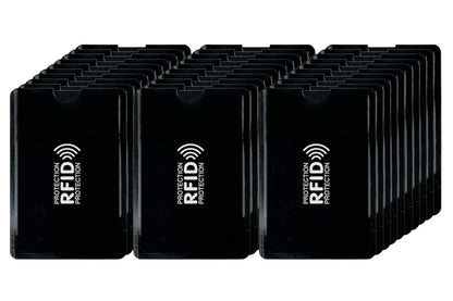 30 PCS Slim RFID Blocking Card Sleeves Credit ID Protector Wallet Shield-Black