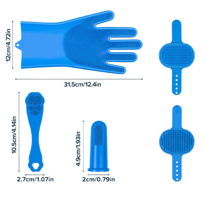 6Pcs Set Pet Grooming Supplies Pet Bathing Gloves Brush Tools