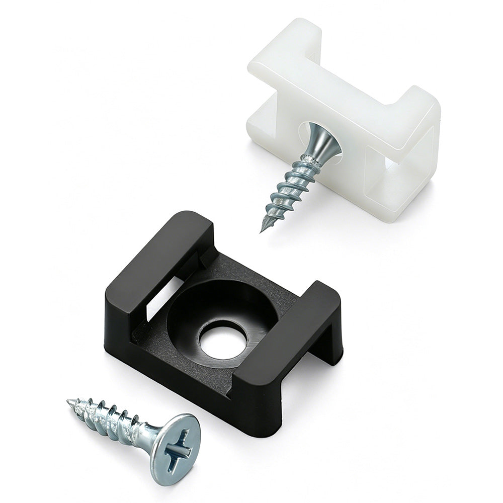 500 PCS Cable Tie Base Nylon Saddle Mount-Black