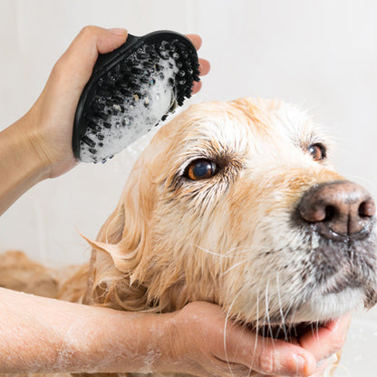 2 Pack Pet Grooming Brush Set Deshedding Double Sided Comb Massage Brush for Cats Dogs Horses-Black