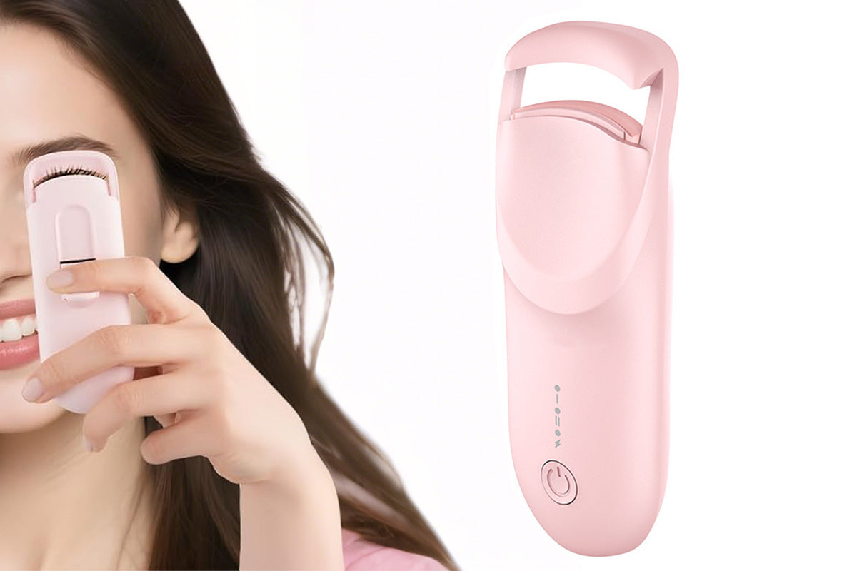 Heated Eyelash Curler Portable Electric Lash Curler Natural Curls-Pink