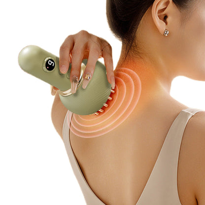 Electric Gua Sha Massager 9-Level Heat Cupping Massage Tool for Legs Arms Belly Body Green