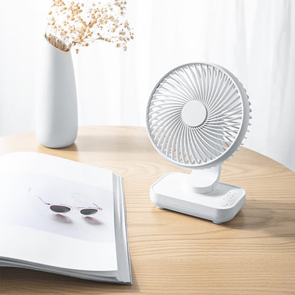 4-Speed Air Circulator Desk Fan Rechargeable Quiet Table Fan for Home Office Dorm White