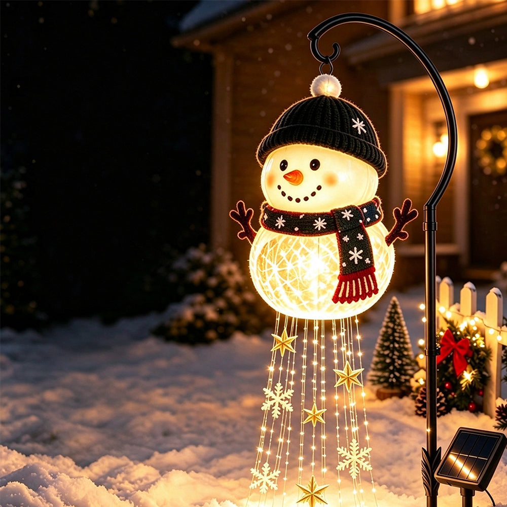 Solar Snowman Stake Solar Light Warm LED Garden Decoration Light