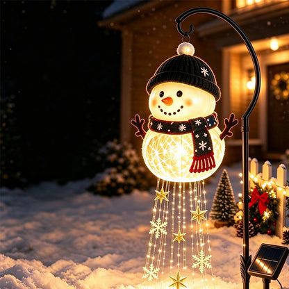 Solar Snowman Stake Solar Light Warm LED Garden Decoration Light