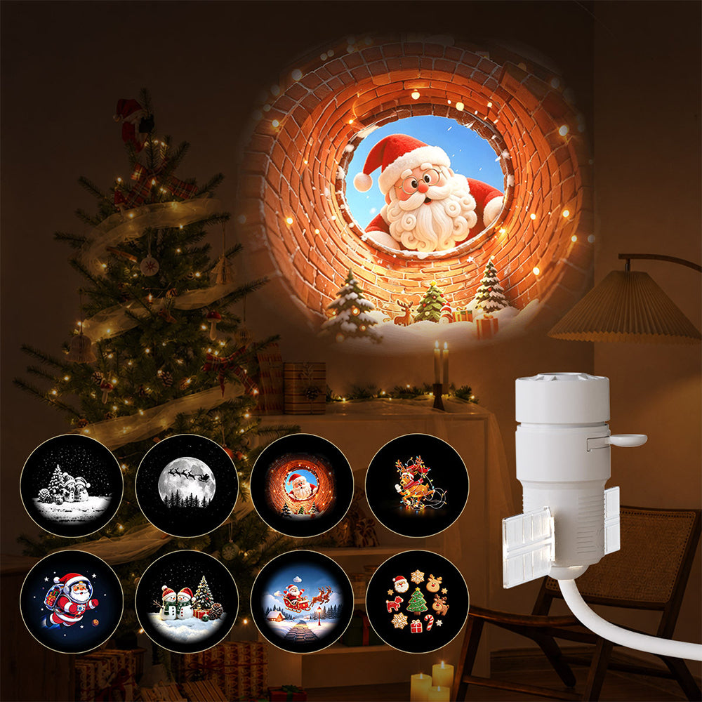 Christmas USB Projector Light with Slides Night Light Projector with 8 Slides