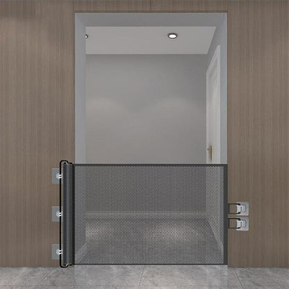 Retractable Dog Gate for Outdoor Staris Hallways Doorways No Drill-Black