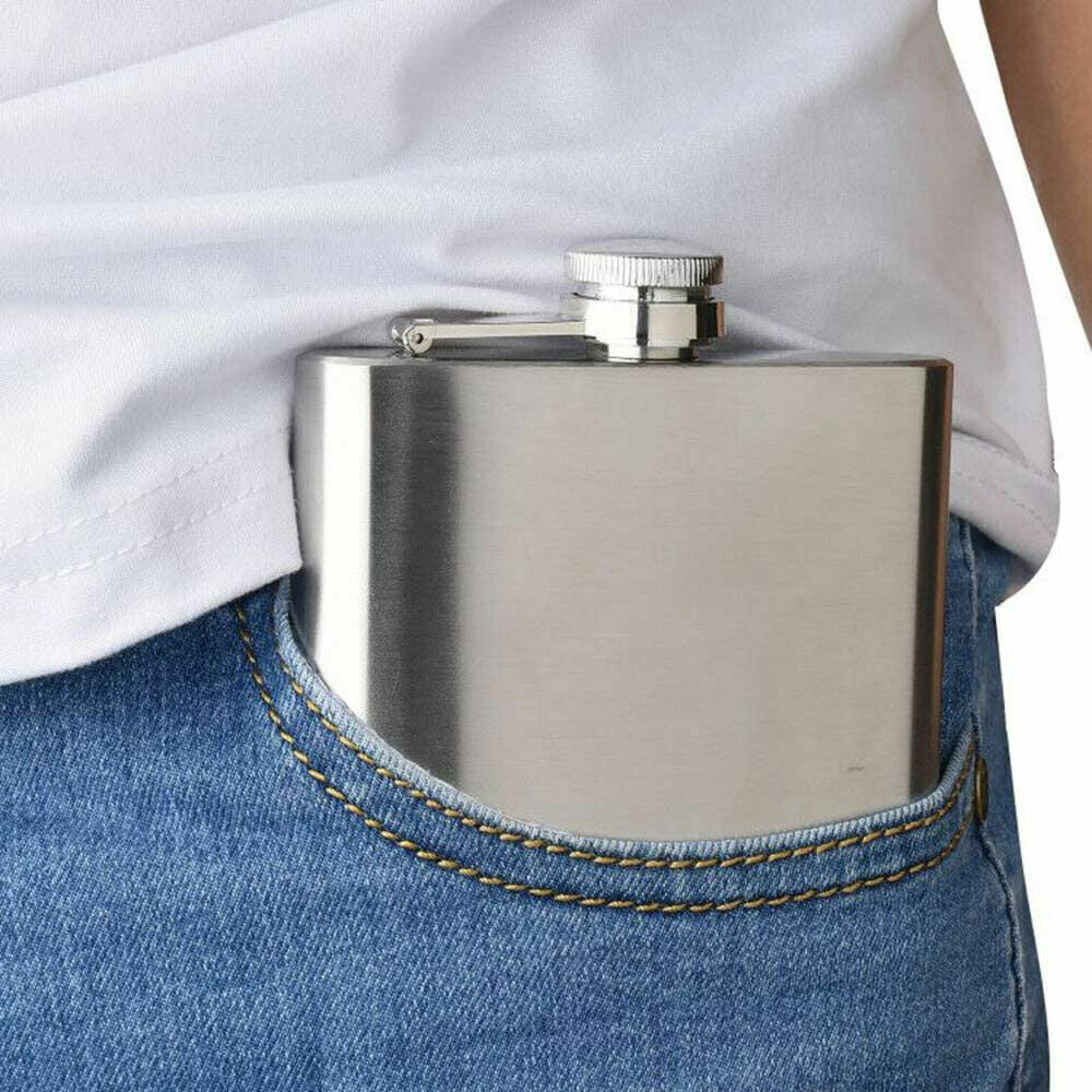Stainless Steel Hip Flask Portable Leak Resistant Pocket Liquor Bottle