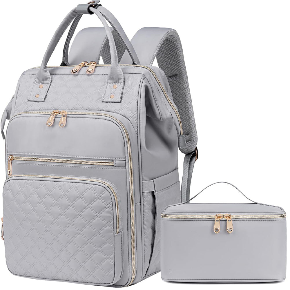 2-in-1 Laptop Lunch Backpack - Grey