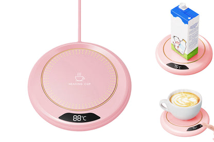 USB Electric Coffee Mug Warmer with 3 Temp Settings Pink