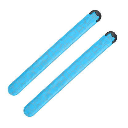 2Pcs Rechargeable LED Light-Up Armband Slap Bracelet Flashing Arm Wrist Bands for Night Running Cycling Blue