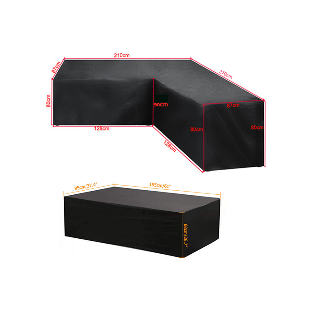 Outdoor Protector Cover Set for L Shape Corner Sofa Table Garden Rattan Sofa Cover Furniture Protector