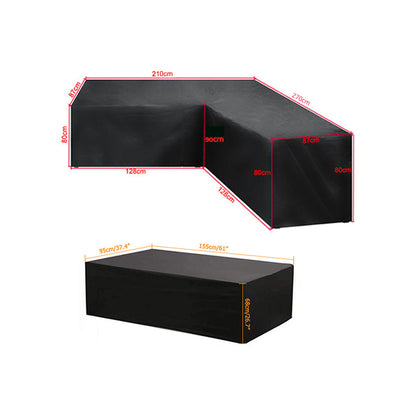 Outdoor Protector Cover Set for L Shape Corner Sofa Table Garden Rattan Sofa Cover Furniture Protector