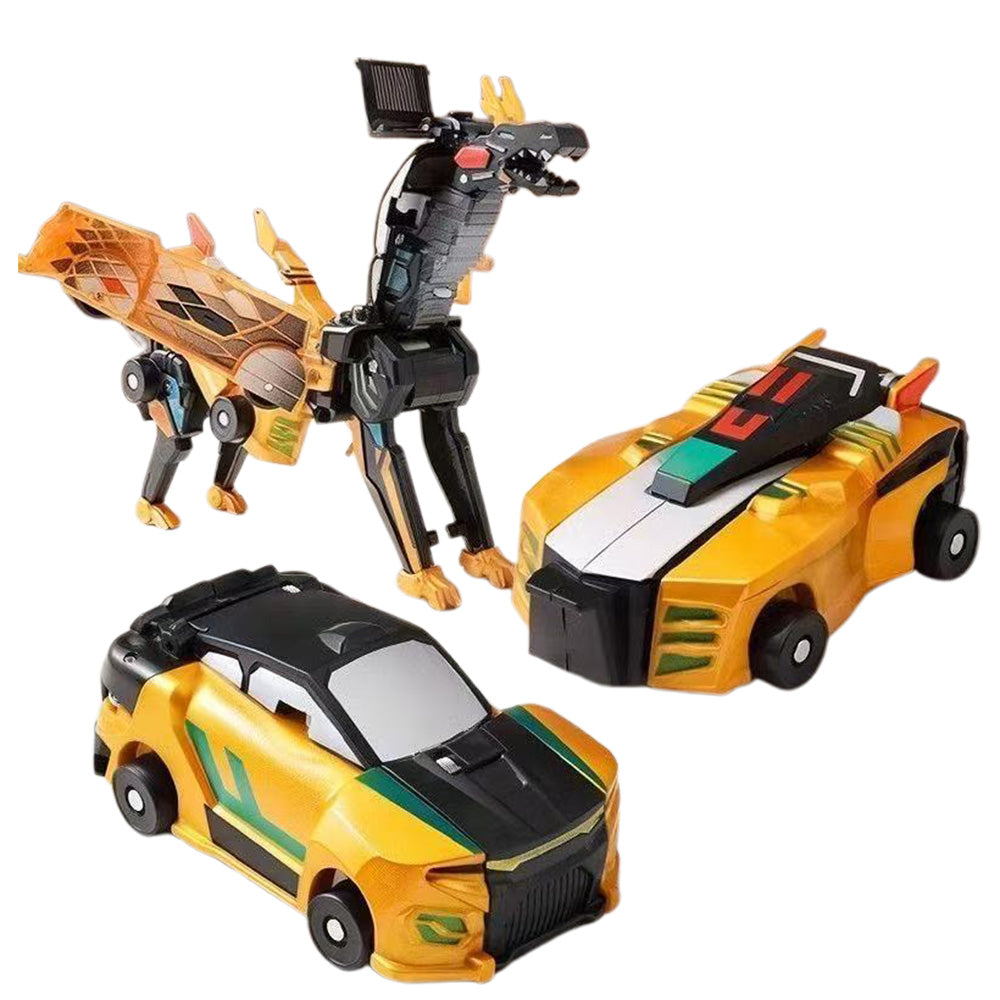 Collision Dinosaur Car Toy Magnetized Vehicles Transform into Dinosaurs for Kids Gold
