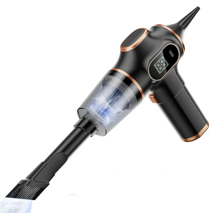 Cordless Desktop and Car Vacuum Cleaner with Blow & Suction Functions and Digital Display-Black