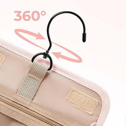 Travel Makeup Bag with Hanging Hook Large Capacity-Pink