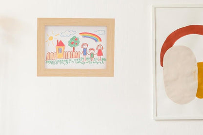 Removable Clip boy and girls Picture Frame A4 Artwork Display -Beige