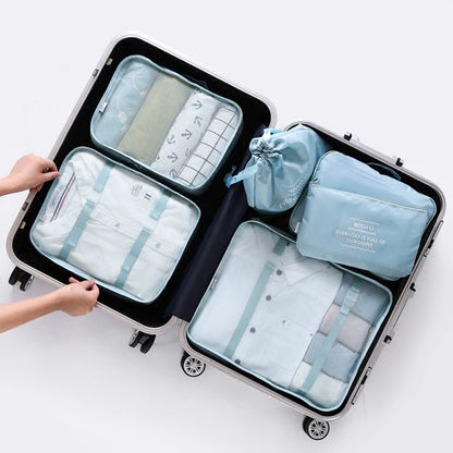 6Pcs/set Travel Storage Bag Organizer -Blue