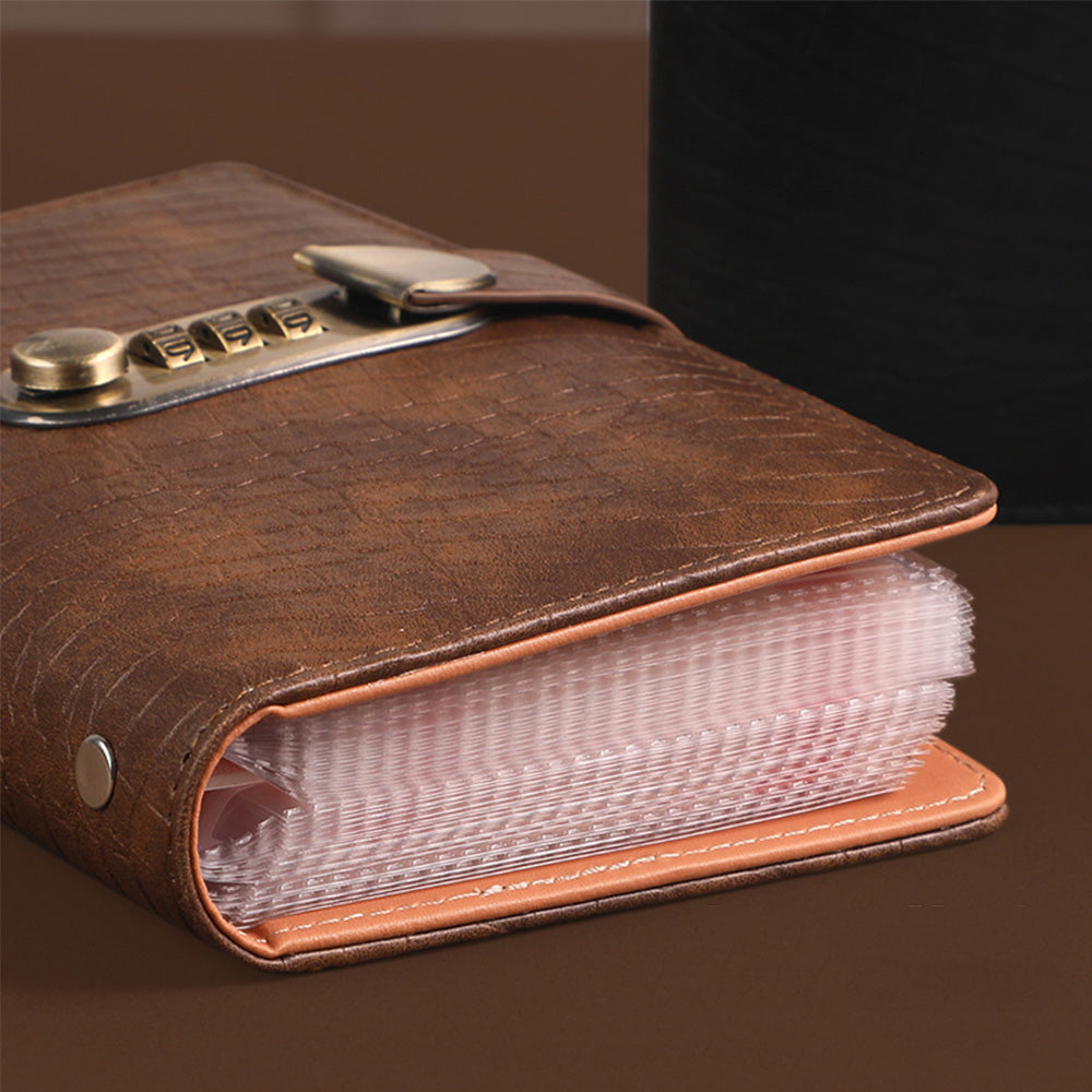 100 Envelope Savings Challenge Book with 3 Digit Combination Lock - Brown