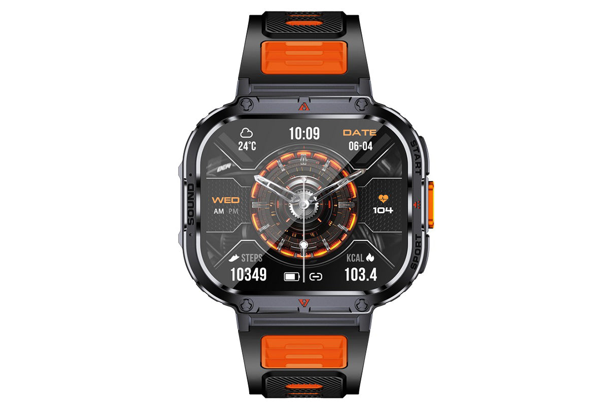 Smart Watch 2.0-Inch Fitness Watch with Flashlights Heart Rate Sleep Monitor Blood Oxygen 100 Sports Modes Activity Tracker-Orange