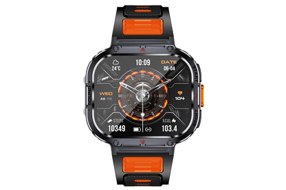 Smart Watch 2.0-Inch Fitness Watch with Flashlights Heart Rate Sleep Monitor Blood Oxygen 100 Sports Modes Activity Tracker-Orange