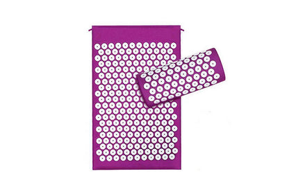 Back and Neck Pain Relief Acupressure Mat and Pillow Set-Purple