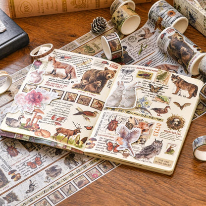 18 Rolls Vintage Washi Tape Set Writable Tapes for Scrapbooking Junk Journal supplies-Forest