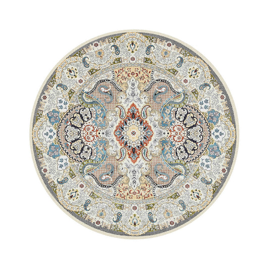 Vintage Area Rugs Bohemia Round Carpet Circle Mat Washable Home Decor-Style 3