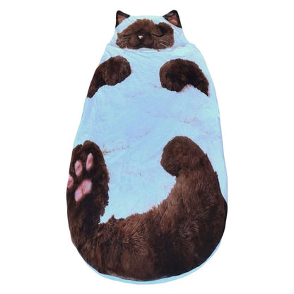 Cat Sleeping Bag Wearable Blanket for Camping Sleepovers Home Lounging Style2