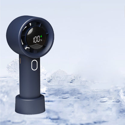Portable Handheld Turbo Fan with Digital Display Rechargeable Pocket Hand Fan for Travel Outdoor Blue