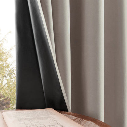 100% Blackout Curtain Panel with Black Liner â€?Heat & Light Blocking Khaki