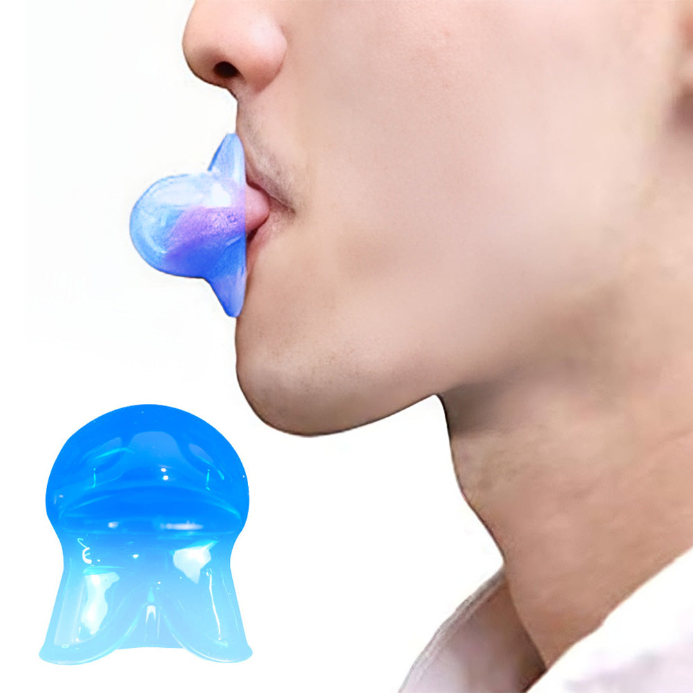 Anti-Snoring Tongue Stabilizing Mouthpiece Sleep Aid with Storage Case Blue