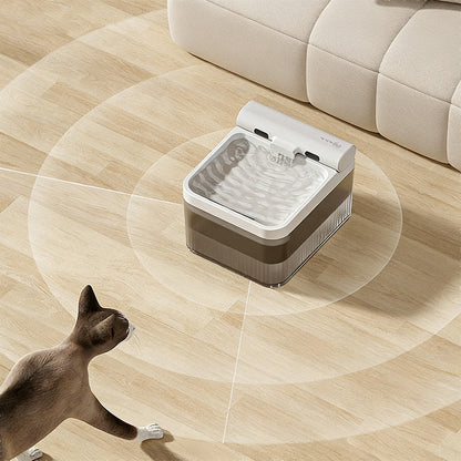 4L Automatic Cat Water Fountain Rechargeable Pet Drinking Dispenser with Sensor Mode-White