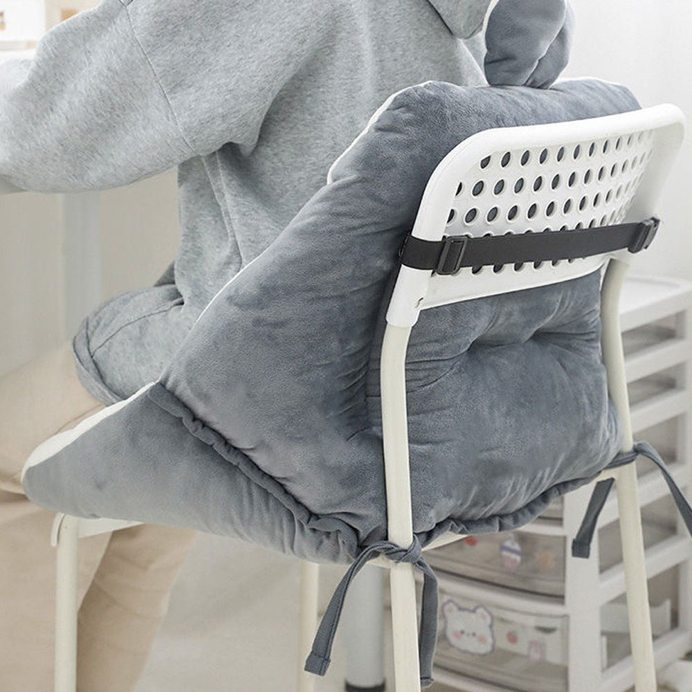 Rabbit Ears Shaped Chair Cushion with Backrest Seats Cushion for Home Office Chair White