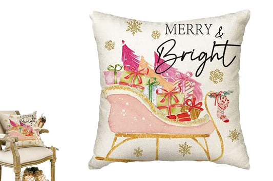 Christmas Pillowcase for Living Room Sofa Home Bedroom Decoration-Merry Bright
