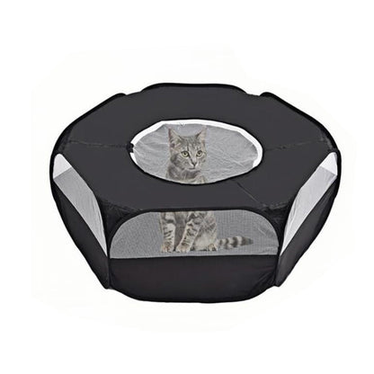 Portable Pop-Up Small Animal Playpen Foldable Pet Tent for Chick Hamster Rabbit Black