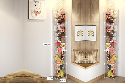 5-Layer Clear Plush Toys Organizer Bag Closet Storage Ideas for Dolls Teddies Figures