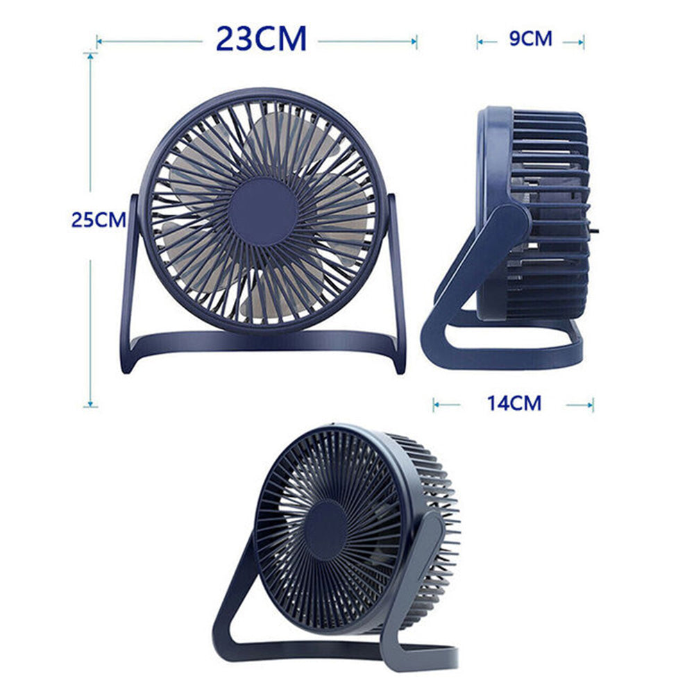 USB Powerful Silent Desktop Fan Small Cooling Fan - 8 inch Blue