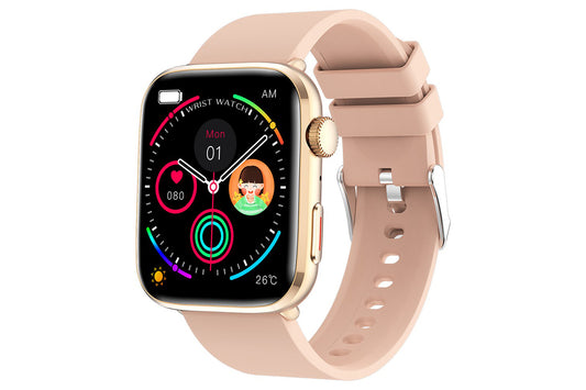 Smart Watch 1.85-Inch Fitness Watch with Heart Rate Noninvasive Blood Sugar Monitor HRV Detection Body Temperature SOS Call Activity Tracker-Pink
