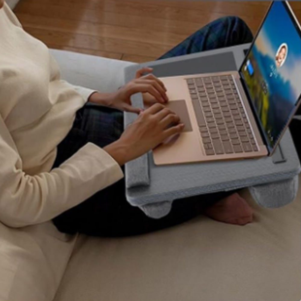 Laptop Desk with Built in Mouse Pad Wrist Pad Laptop Stand with Tablet/Phone Holder Black