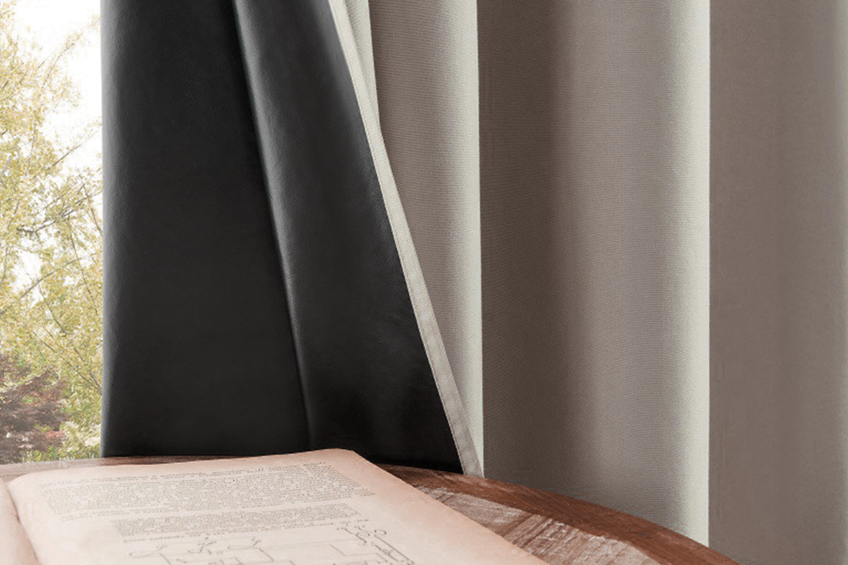 2 Pieces 100 Percent Blackout Curtain Panel - Khaki