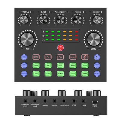 Recording Condenser Microphone Kit with Sound Card for Streaming YouTube TikTok -Black