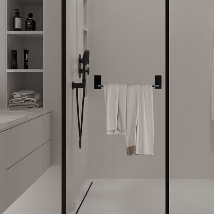 2Pcs Stainless Steel Self-Adhesive Towel Rack for Bathroom No Drilling Required-Black